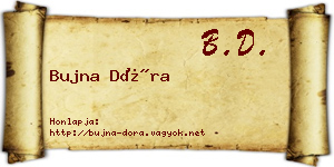 Bujna Dóra névjegykártya